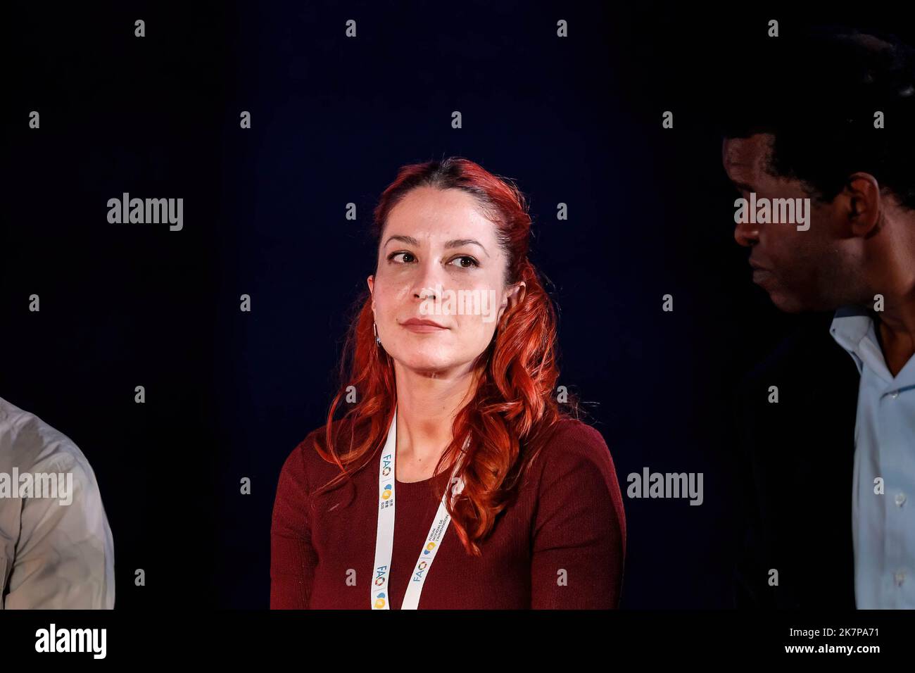 Roma, Italia. 18th Ott 2022. Il Dr. Nafn Ambar, ricercatore senior presso l'International Water Management Institute parla durante le finali della sfida di ricerca trasformativa nel lancio della campagna giovanile indigena. WFF (World Food Forum) sessione di apertura del Forum Mondiale della Gioventù il giorno 2 organizzato dall'Organizzazione delle Nazioni Unite per l'alimentazione e l'agricoltura presso la sede della FAO a Roma. World Food Forum è una nuova iniziativa che si concentra sulla sicurezza alimentare globale, forum di quest'anno il pensiero principale è dieta sana. Pianeta sano. Credit: SOPA Images Limited/Alamy Live News Foto Stock