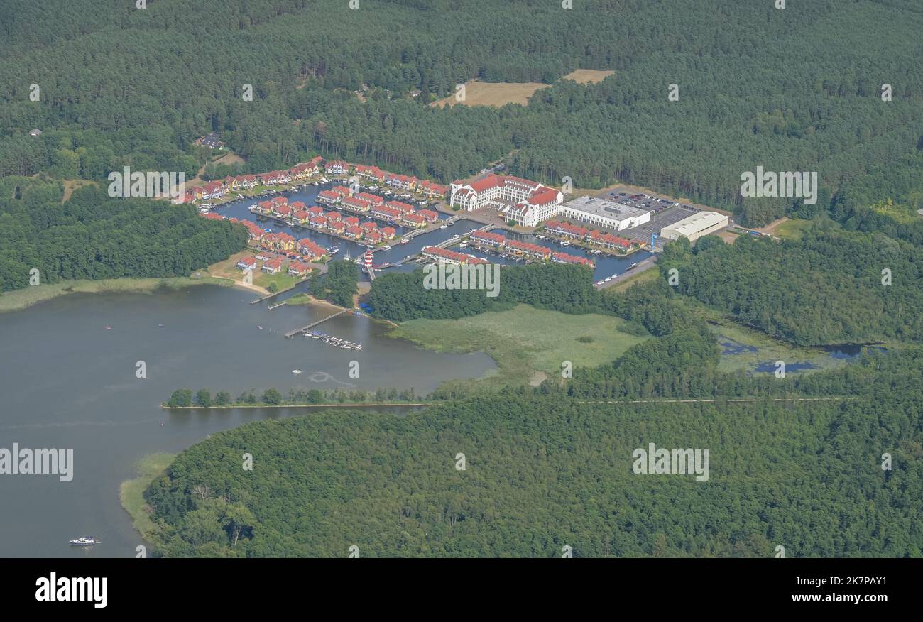 Hafendorf Rheinsberg, Großer Rheinsberger See, Brandeburgo, Germania Foto Stock