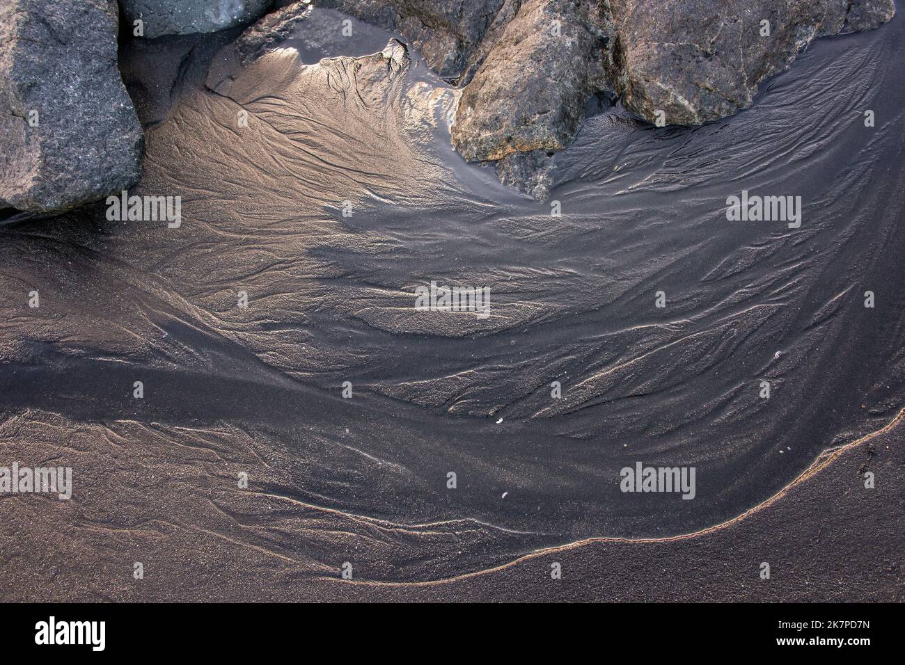 Increspature di sabbia, Penisola di Stokksnes, Islanda Foto Stock