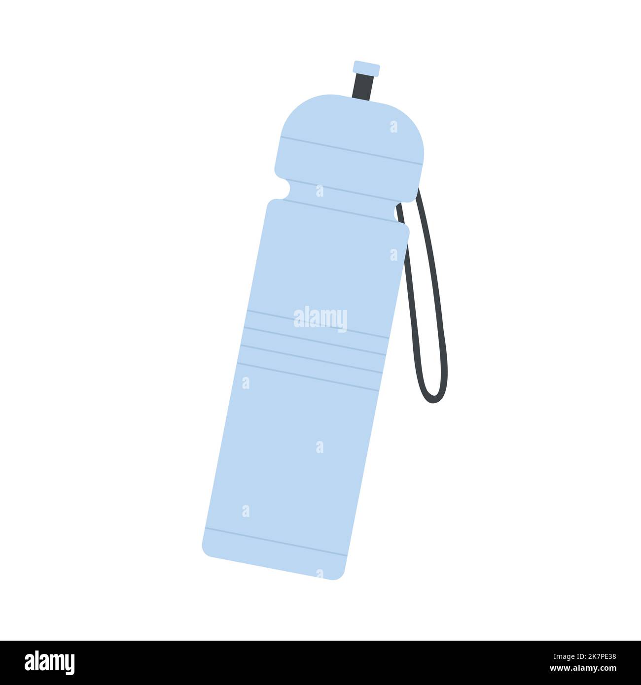 Bottiglia d'acqua per il fitness. Programma di perdita del peso, illustrazione del vettore di esercitazione della palestra di sport Illustrazione Vettoriale