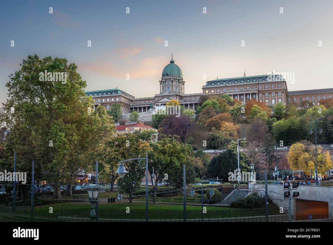 Castello di Buda al tramonto - Budapest, Ungheria Foto Stock