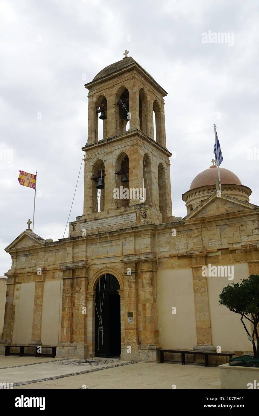 chiesa, Monastero di nostra Signora di Gonia o Monastero di Panagia Hodegetria, Kolymvari, Creta, Grecia, Europa Foto Stock