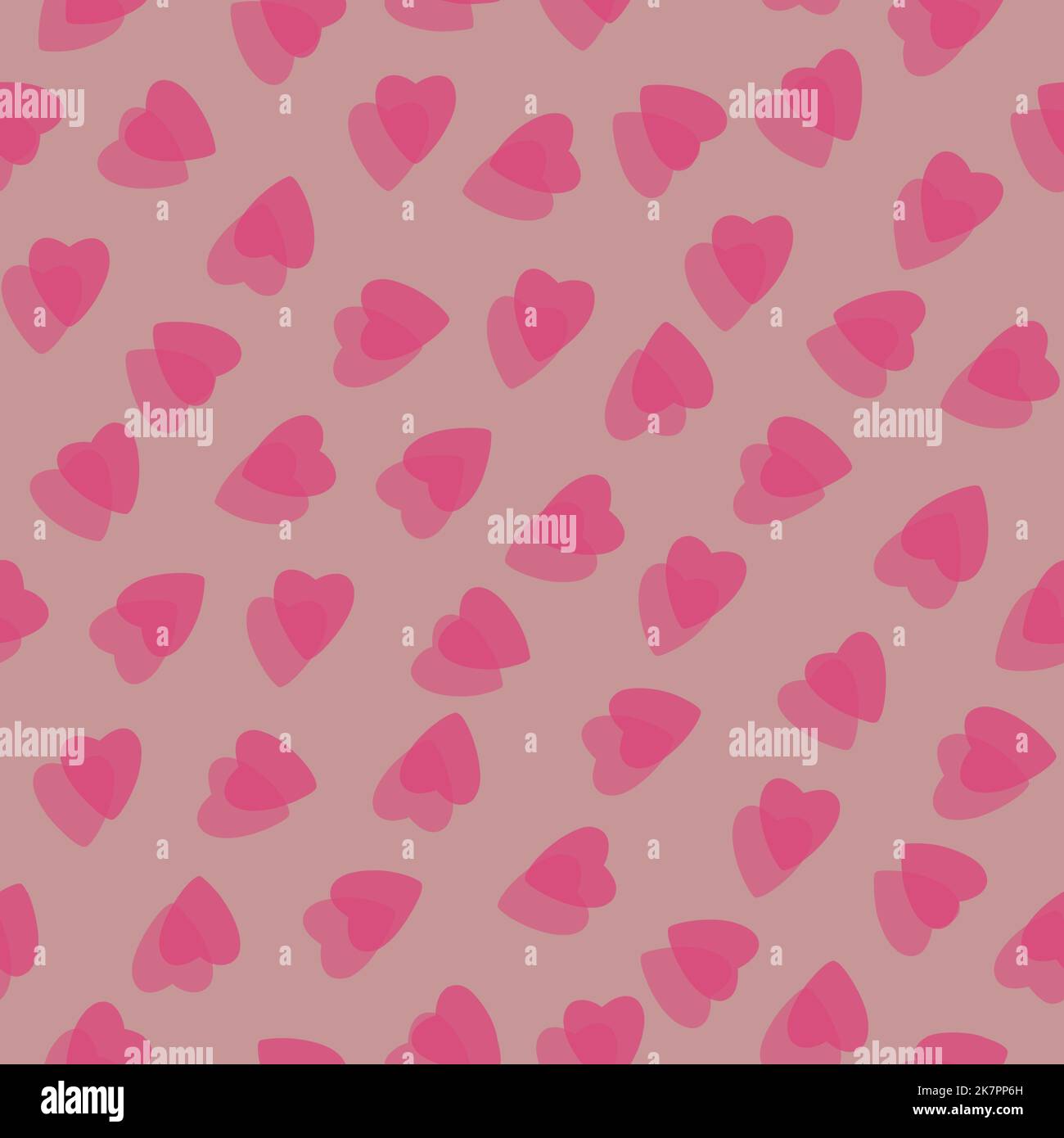 Semplici cuori colorati senza cuciture motivo caotico sfondo rosa fatto di piccole sagome del cuore di sovrapposizione effetto stratificazione.per San Valentino, madri d Foto Stock