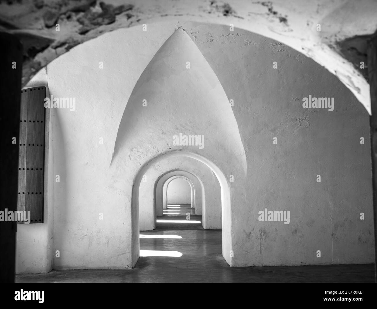 Archi in pietra a Castillo San Cristobal, San Juan National Historic Site, Puerto Rico Foto Stock