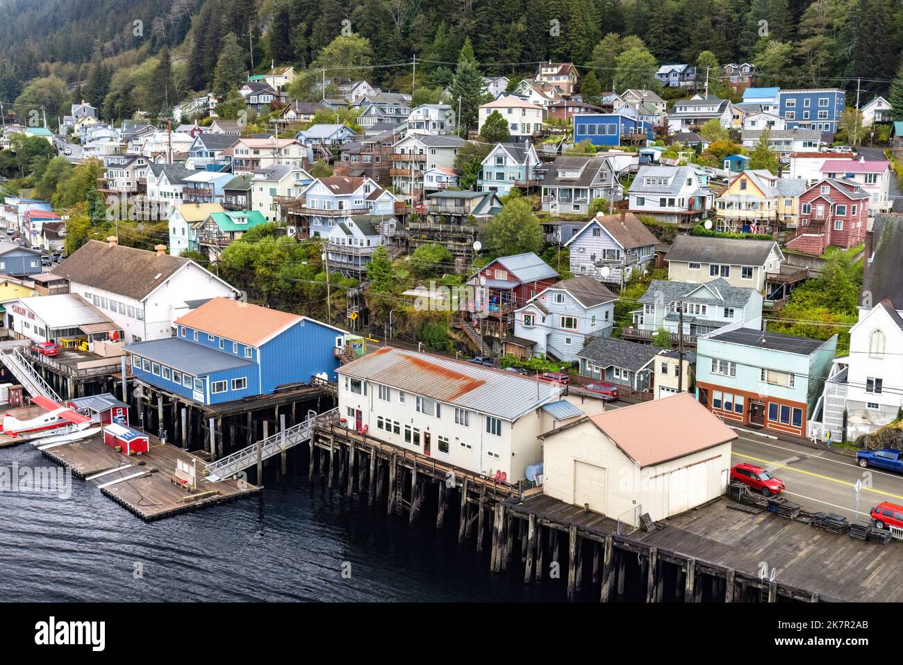 Edifici colorati a Ketchikan, Alaska, USA Foto Stock