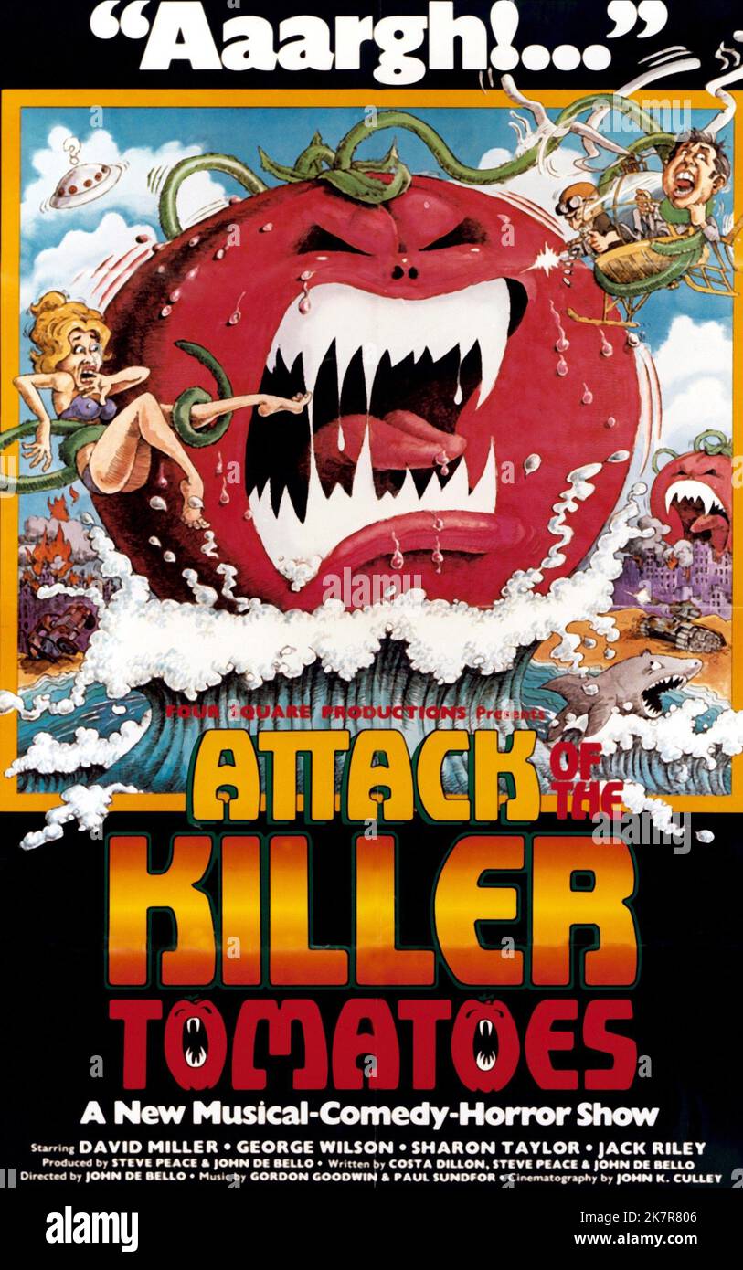 Poster cinematografico Film Attack of the Killer Tomatoes! (1973) Direttore: John De bello 01 ottobre 1978 **ATTENZIONE** questa fotografia è ad uso esclusivamente editoriale ed è copyright della COLUMBIA e/o del fotografo assegnato dalla Film o Production Company e può essere riprodotta solo da pubblicazioni in concomitanza con la promozione del suddetto Film. È richiesto un credito obbligatorio a COLUMBIA. Il fotografo deve essere accreditato anche se conosciuto. Nessun uso commerciale può essere concesso senza l'autorizzazione scritta di The Film Company. Foto Stock