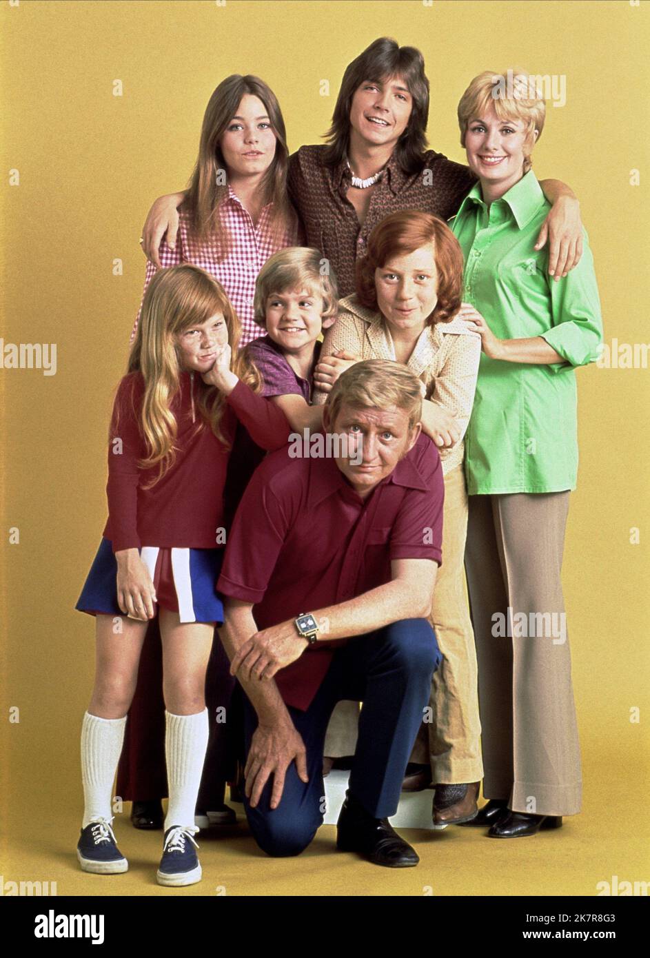 Susan Dey, David Cassidy, Shirley Jones, Suzanne Crough, Brian Forster, Danny Bonaduce & Dave Madden Televisione: La famiglia di pernici (serie TV) personaggi: Laurie Partridge, Keith Douglas Partridge, Shirley Renfrew Partridge, Tracy Partridge, Christopher 'Chris' Partridge, Danny Partridge, Reuben Kincaid USA 1970-1974, 25 settembre 1970 **AVVERTENZA** questa fotografia è solo per uso editoriale ed è copyright di ABC e/o del fotografo assegnato dalla Film o dalla Production Company e può essere riprodotta solo da pubblicazioni in concomitanza con la promozione del film di cui sopra. Un obbligatorio Foto Stock