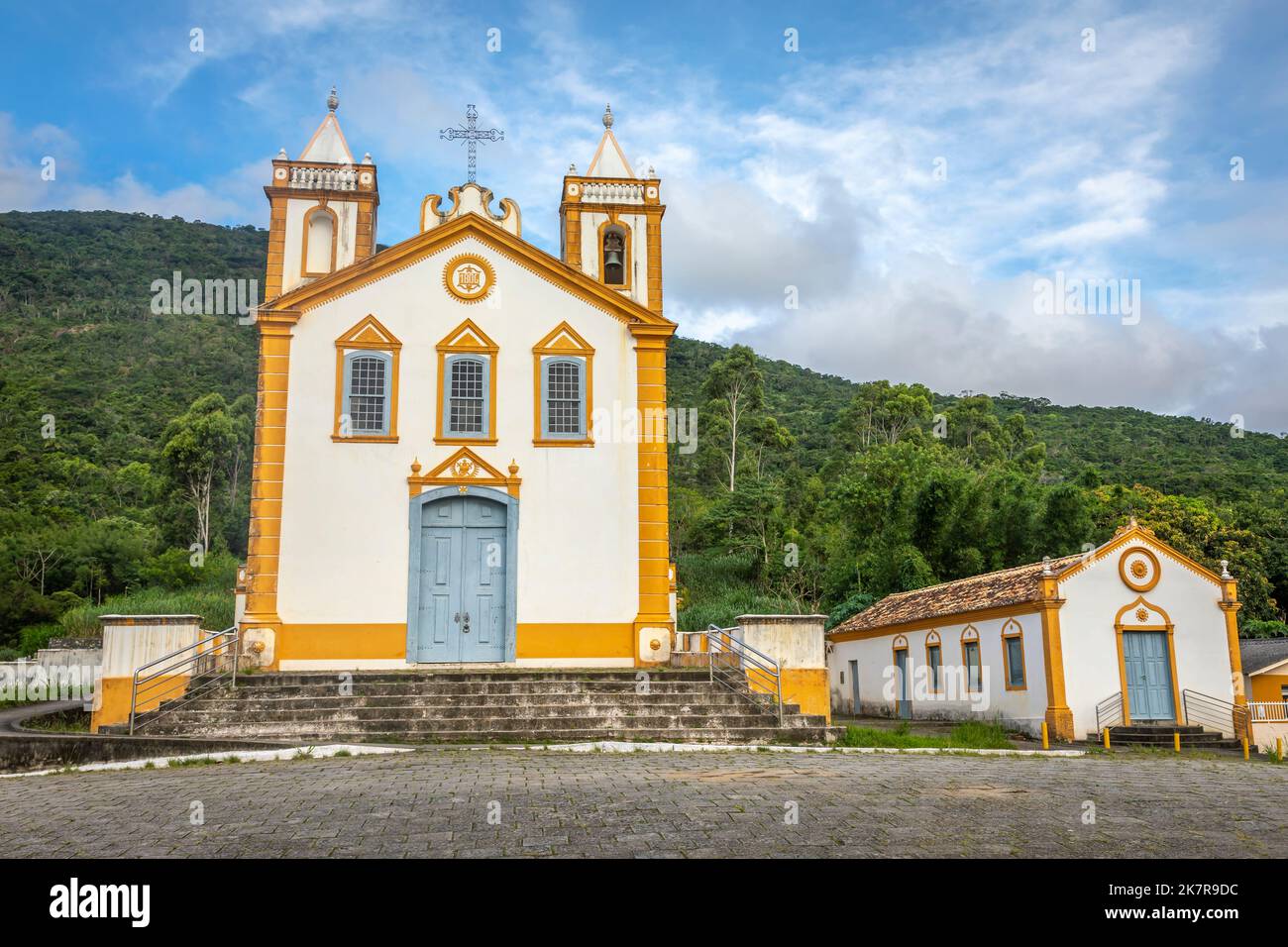 Chiesa coloniale di Santo Antonio de Lisboa a Florianopolis, Brasile Meridionale Foto Stock