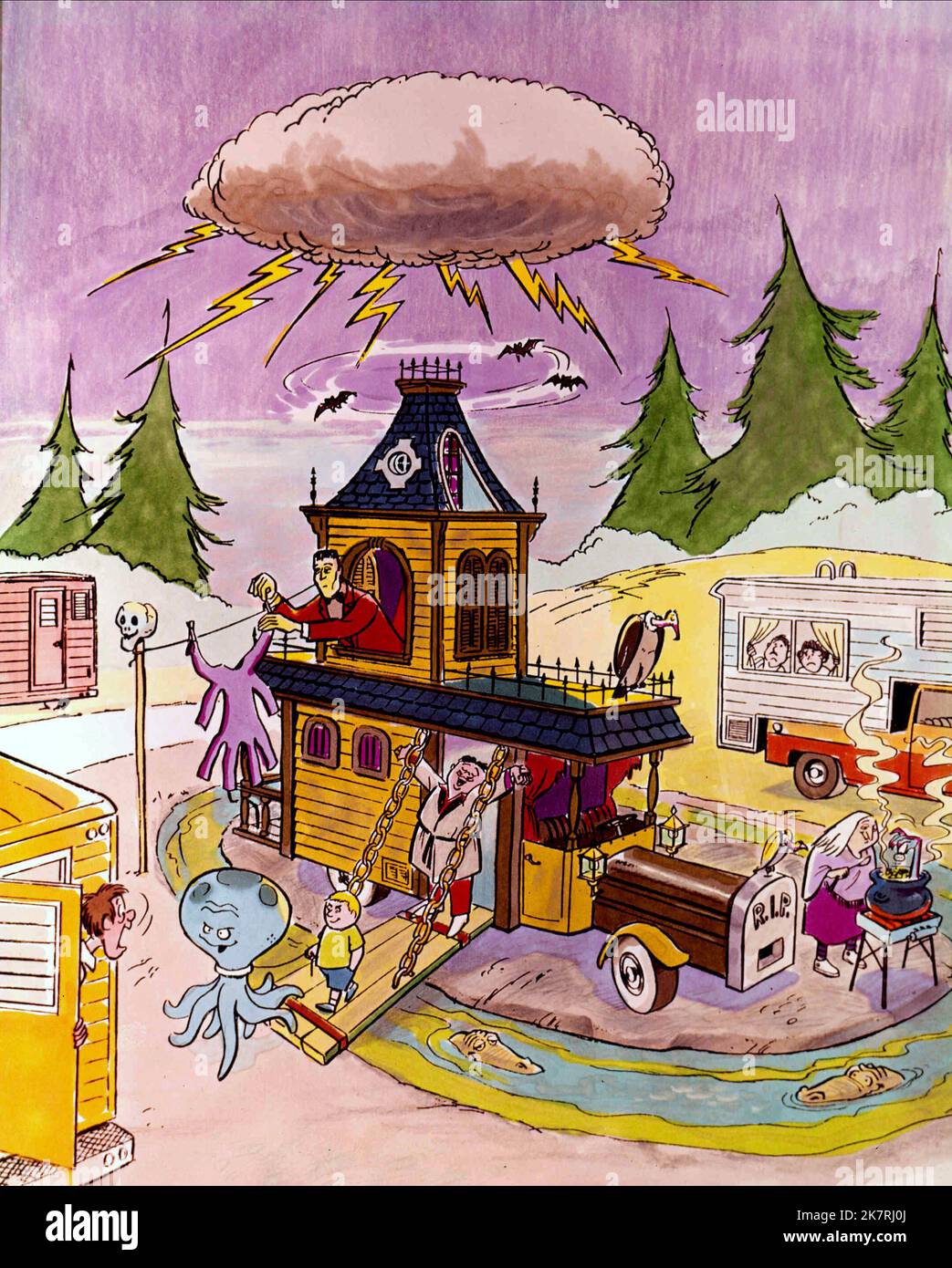 Aristotele, Lurch, Gomez, Pugsley & Grandmama Television: The Addams Family (1970) 08 settembre 1973 **ATTENZIONE** questa fotografia è ad uso esclusivamente editoriale ed è copyright di HANNA-BARBERA e/o del fotografo assegnato dalla Film o Production Company e può essere riprodotta solo da pubblicazioni in concomitanza con la promozione del suddetto Film. È richiesto un credito obbligatorio a HANNA-BARBERA. Il fotografo deve essere accreditato anche se conosciuto. Nessun uso commerciale può essere concesso senza l'autorizzazione scritta di The Film Company. Foto Stock