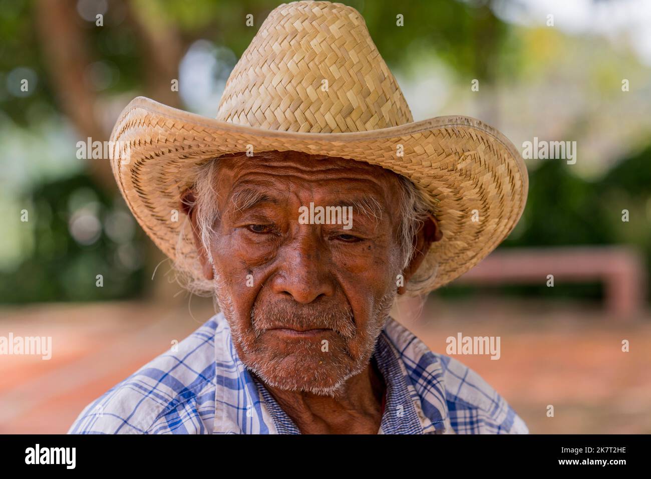 Ritratto di un uomo locale nella piccola città di San Agustin Etla vicino a Oaxaca, Messico. Foto Stock