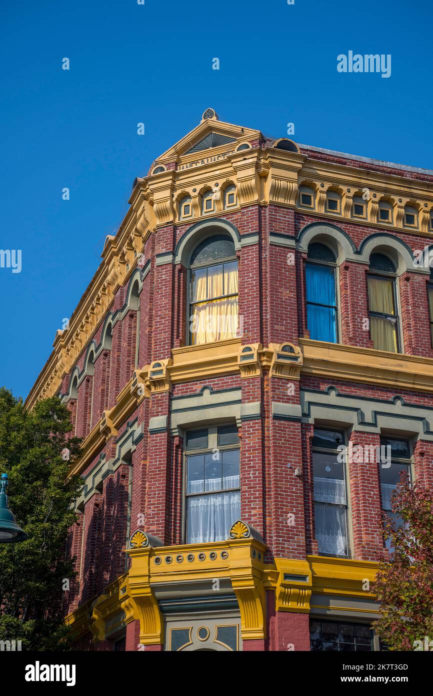 Vista dello storico edificio James and Hastings di Port Townsend, Jefferson County, Washington state, USA. Foto Stock