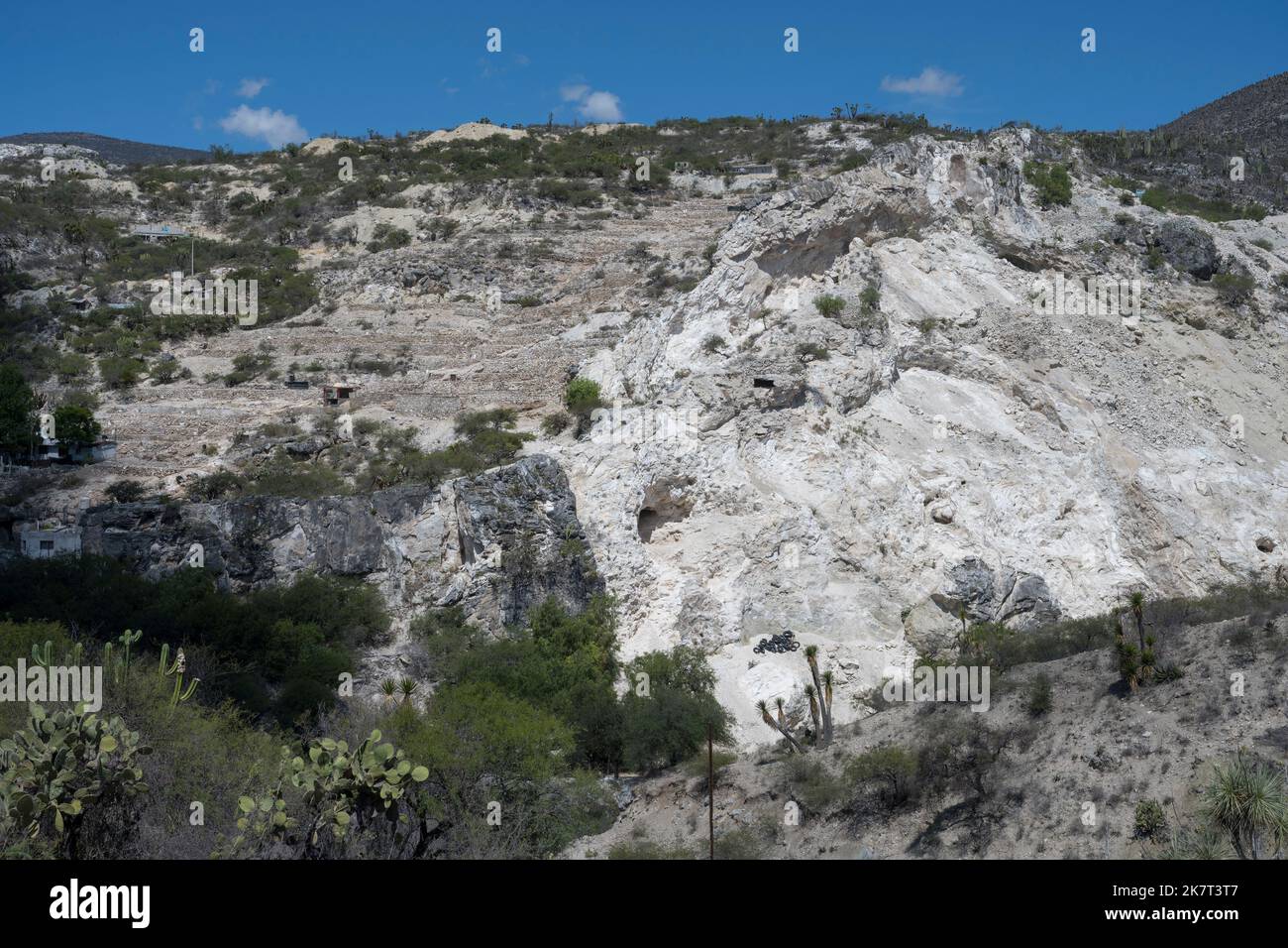 Vista di una cava di Onyx a Zapotitlan de las Salinas, nello stato di Puebla, Messico. Foto Stock