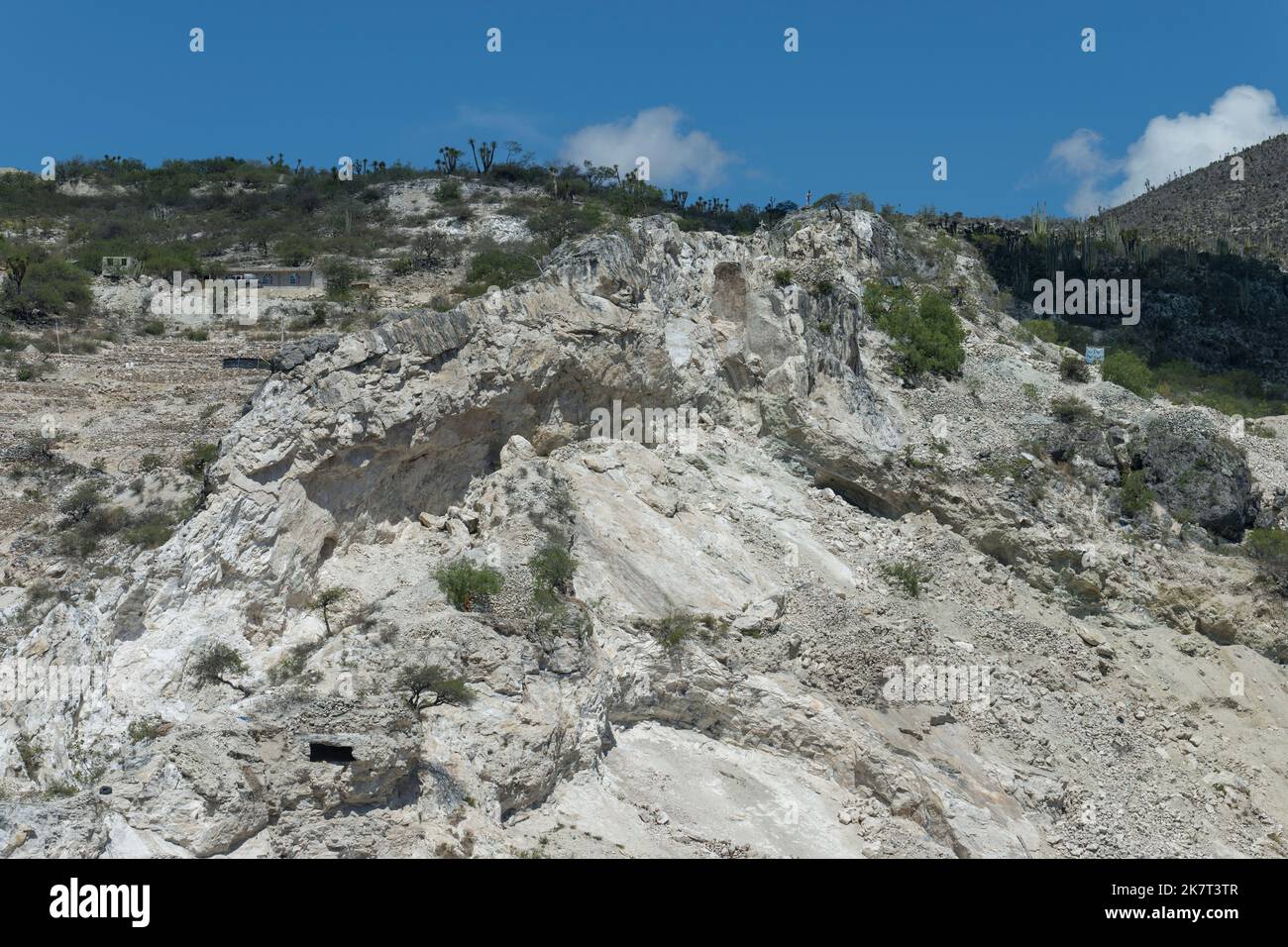 Vista di una cava di Onyx a Zapotitlan de las Salinas, nello stato di Puebla, Messico. Foto Stock