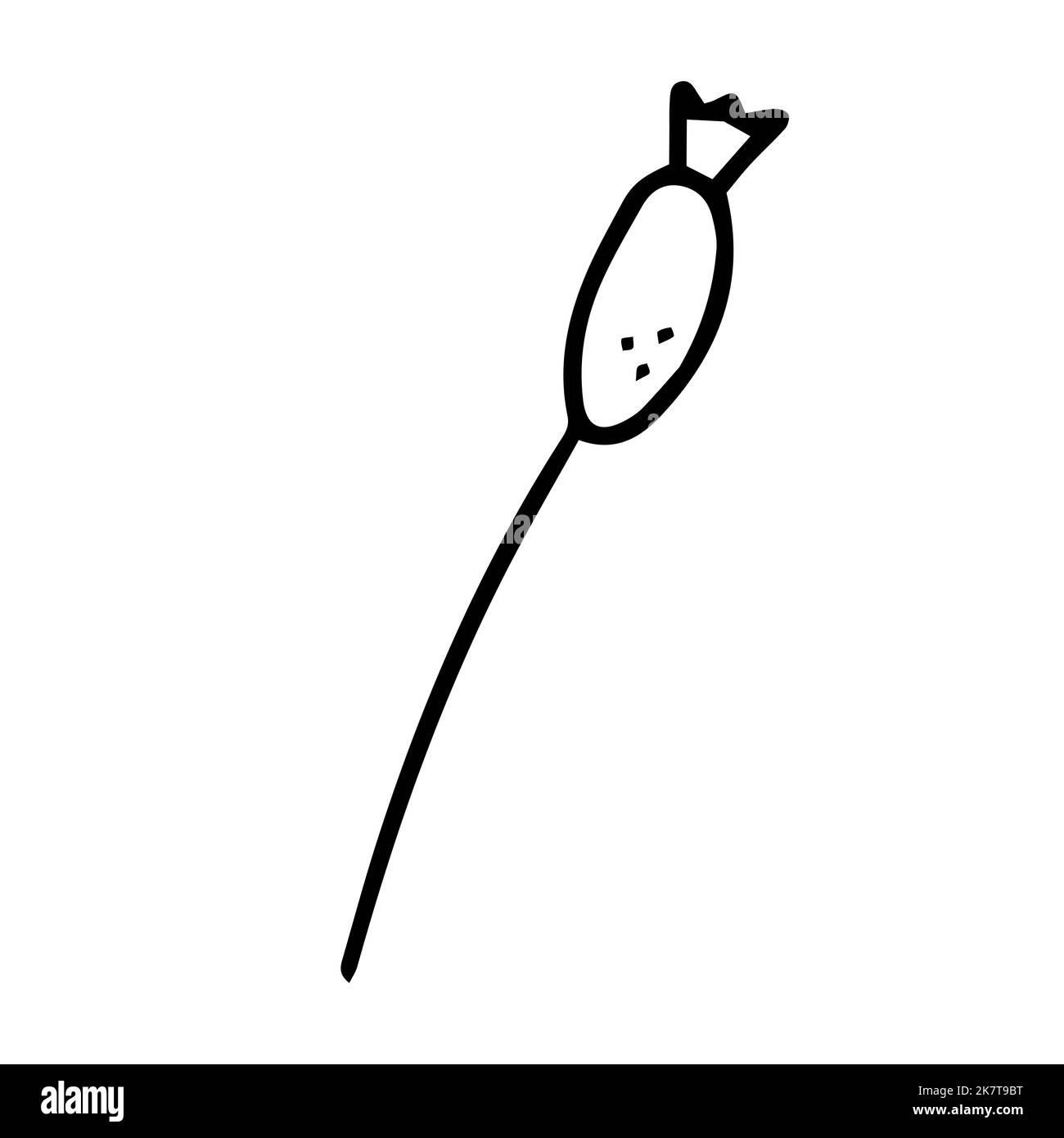 Bacca di rosa canina bianca e nera. Illustrazione vettoriale in stile disegnato a mano Illustrazione Vettoriale