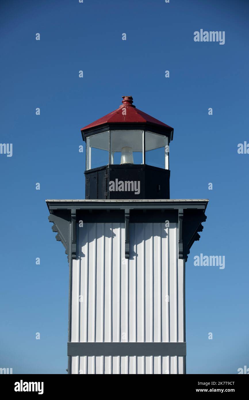 Vista diurna dello storico faro di Eureka, California, USA. Foto Stock