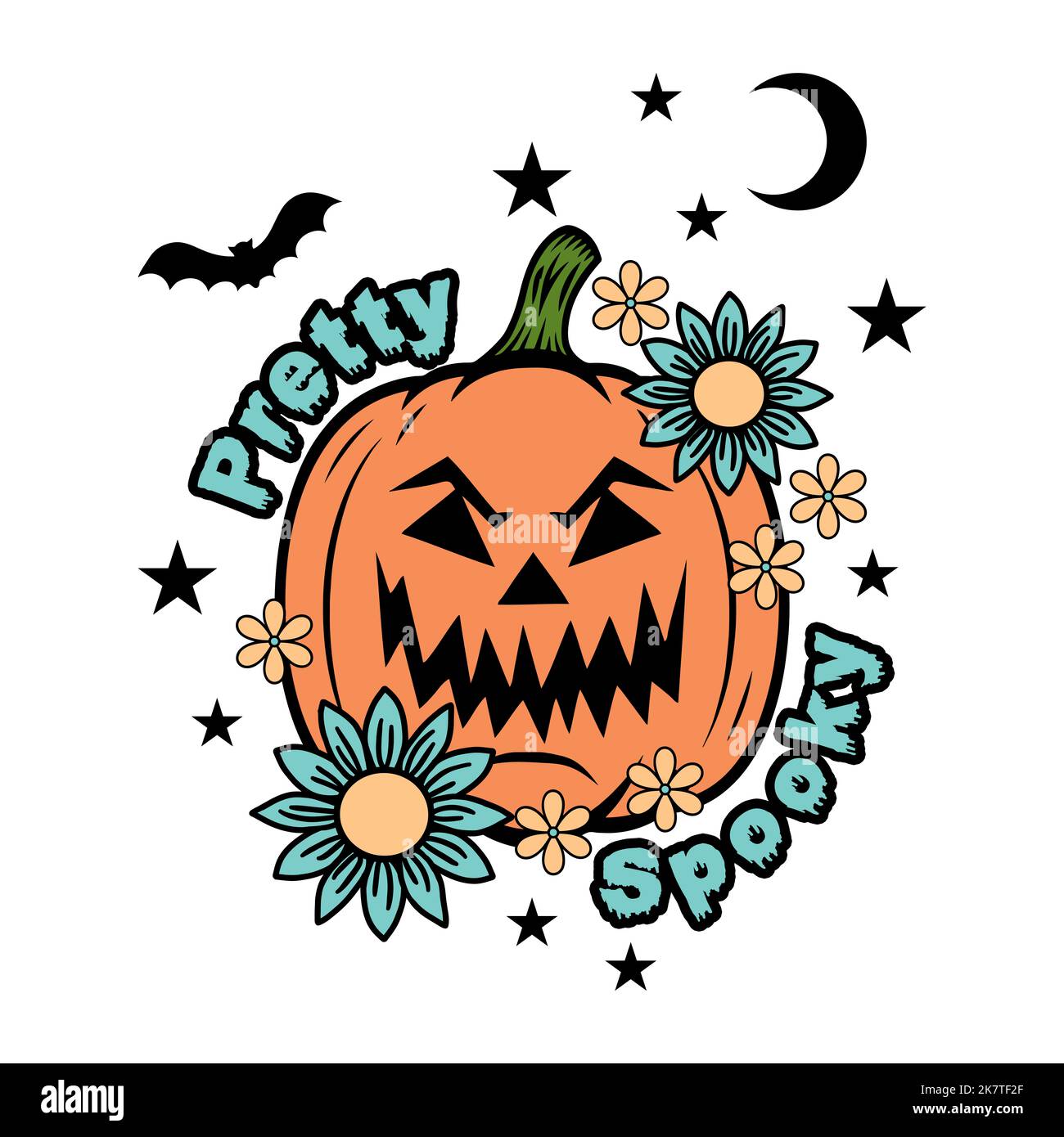 Zucca di Halloween - Pretty Spooky - Clute Halloween Lantern Design Foto Stock