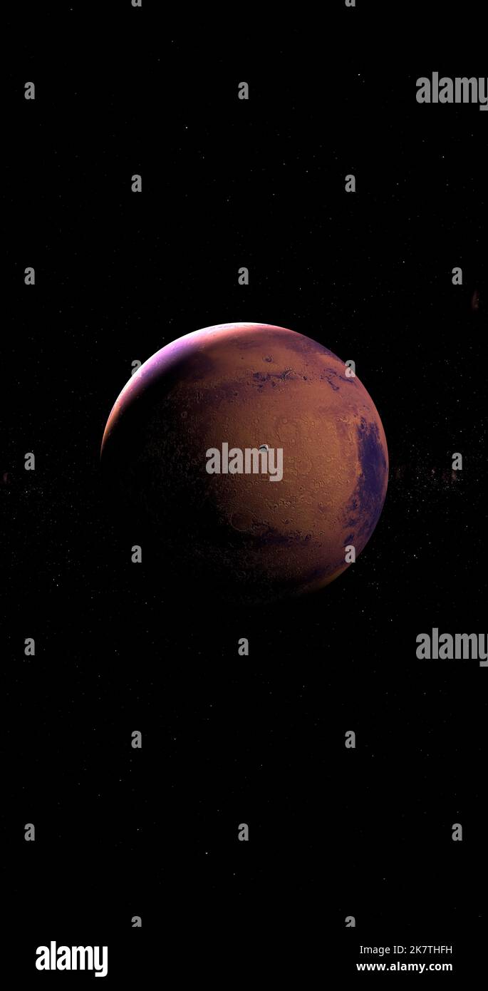 Luna marziano Deimos, Marte II, orbitante intorno al pianeta Marte Foto Stock