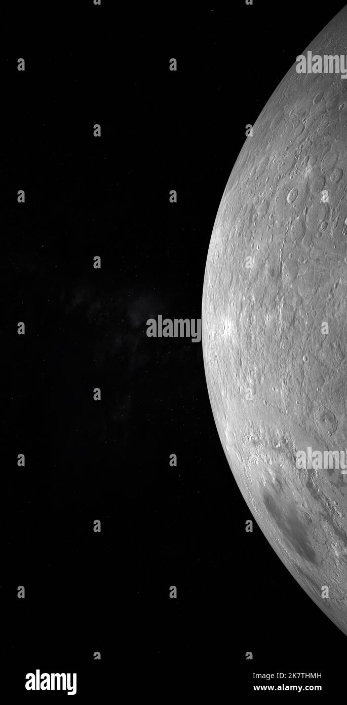 Satellite lunare che ruota nello spazio con stelle Foto Stock