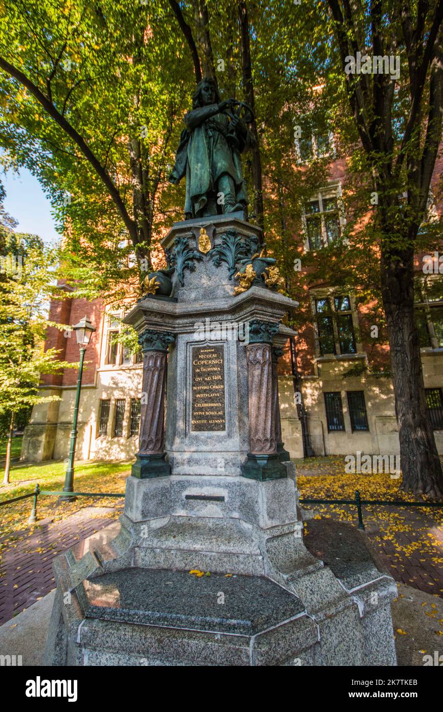 Statua di Nicola Copernico a Cracovia, Polonia Foto Stock