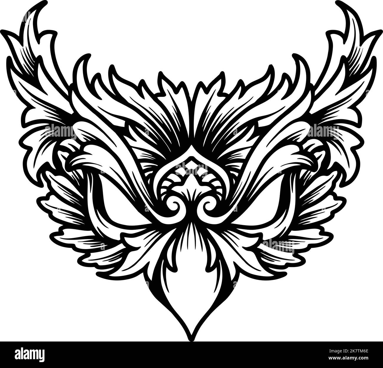 OWL Mask ornamento Monocromo vettoriale illustrazioni per il vostro logo di lavoro, merchandise t-shirt, adesivi e disegni di etichette, poster, biglietti di auguri pubblicità Illustrazione Vettoriale