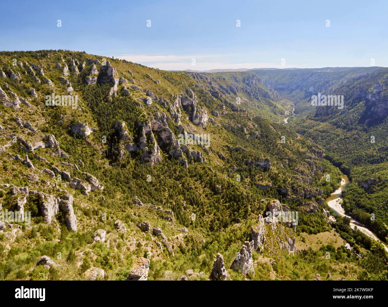 Saint Georges de Levejac (sud della Francia): Le gole del fiume Tarn visto dal punto di vista “Sublime punto” Foto Stock