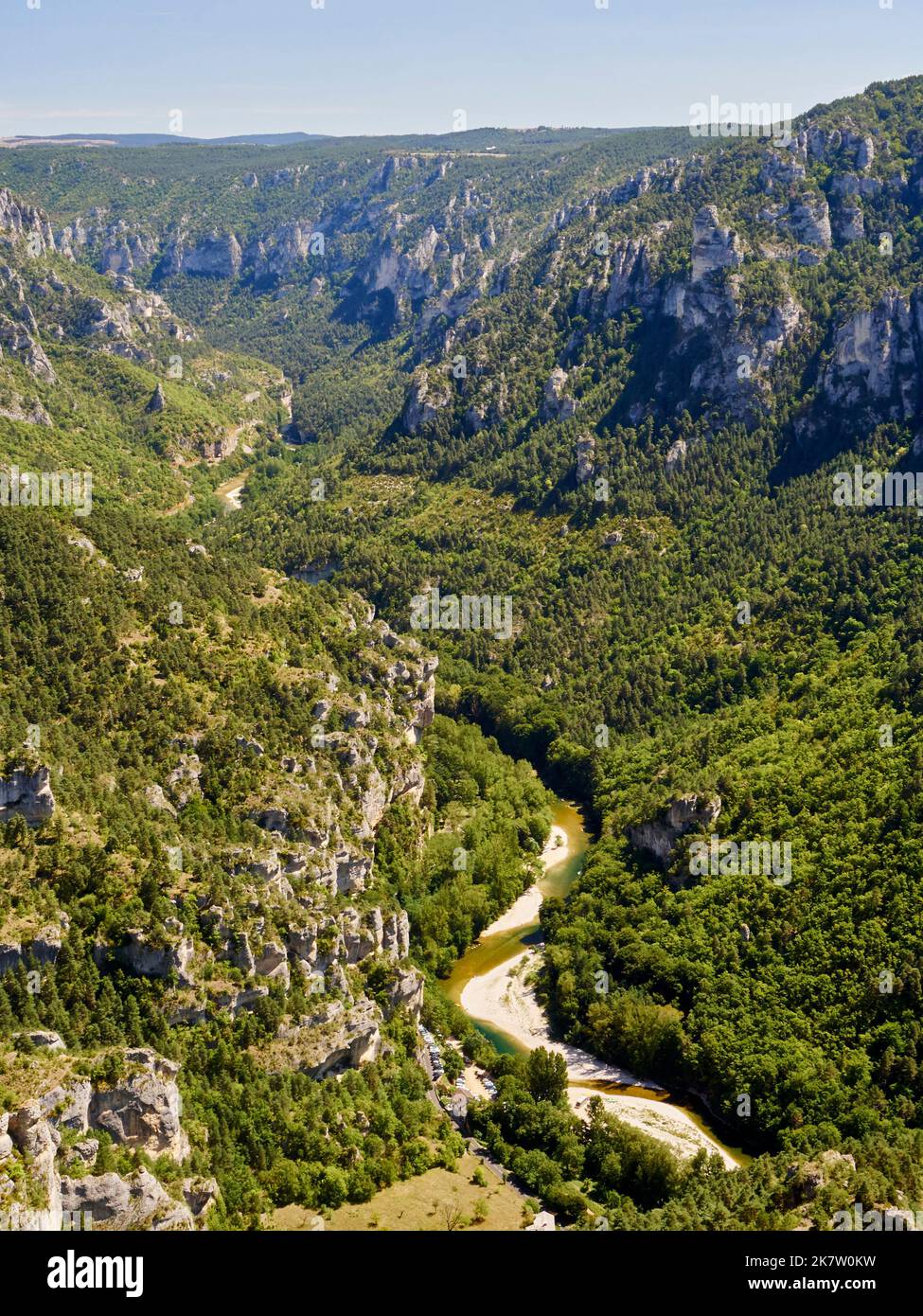 Saint Georges de Levejac (sud della Francia): Le gole del fiume Tarn visto dal punto di vista “Sublime punto” Foto Stock