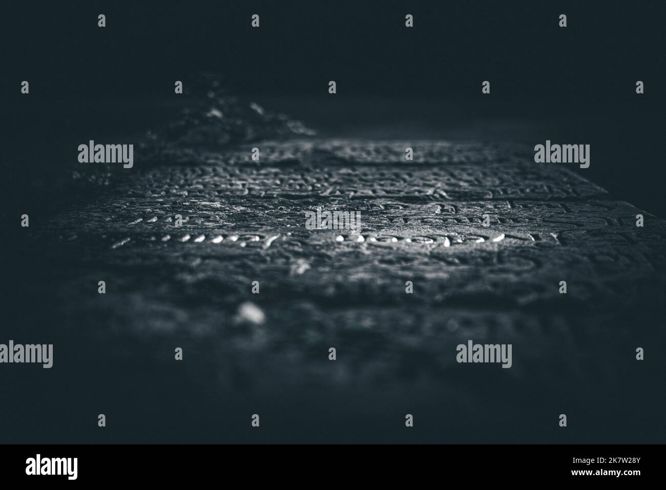 Antico testo in pietra Foto Stock