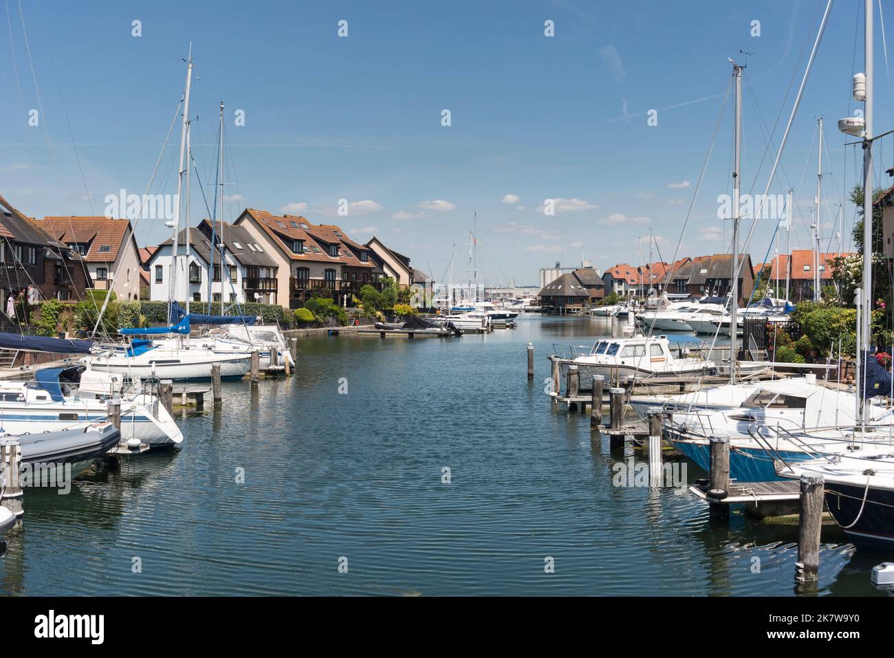Hythe Marina Village, Hampshire, Regno Unito Foto Stock
