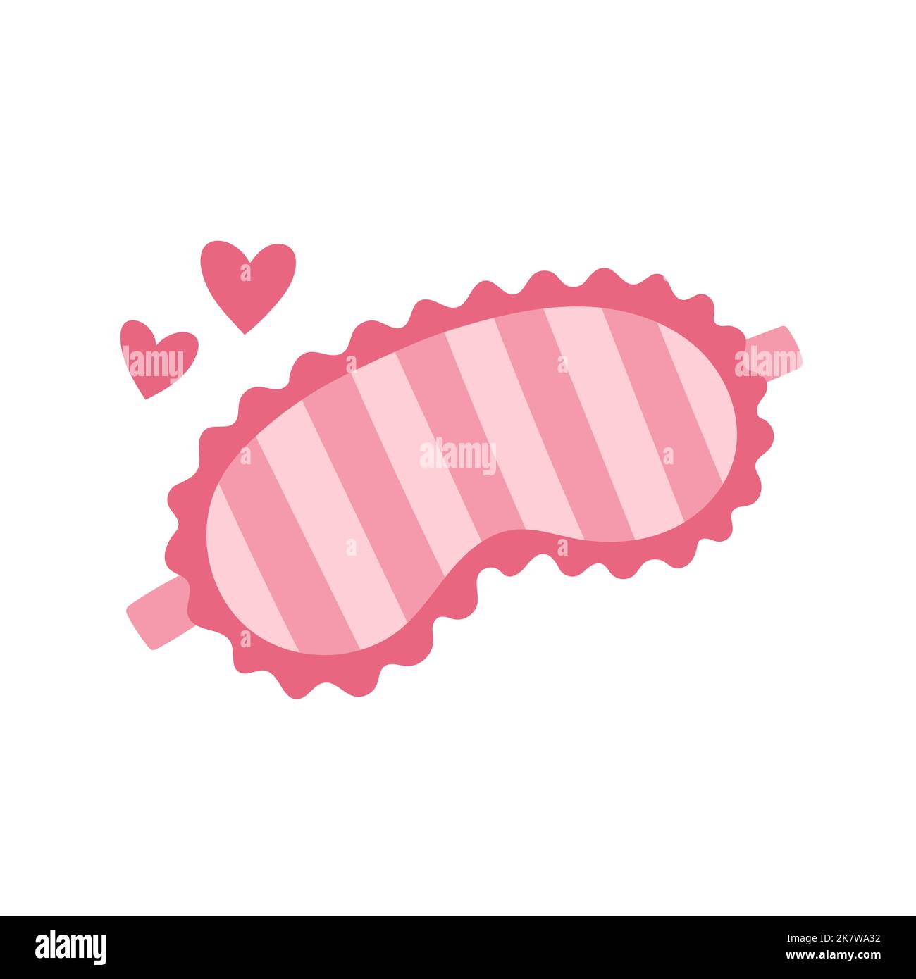 Pink stripped eye mask vettore dormire notte accessorio relax riposo in viaggio illustrazione isolato sonno maschera vettore Illustrazione Vettoriale