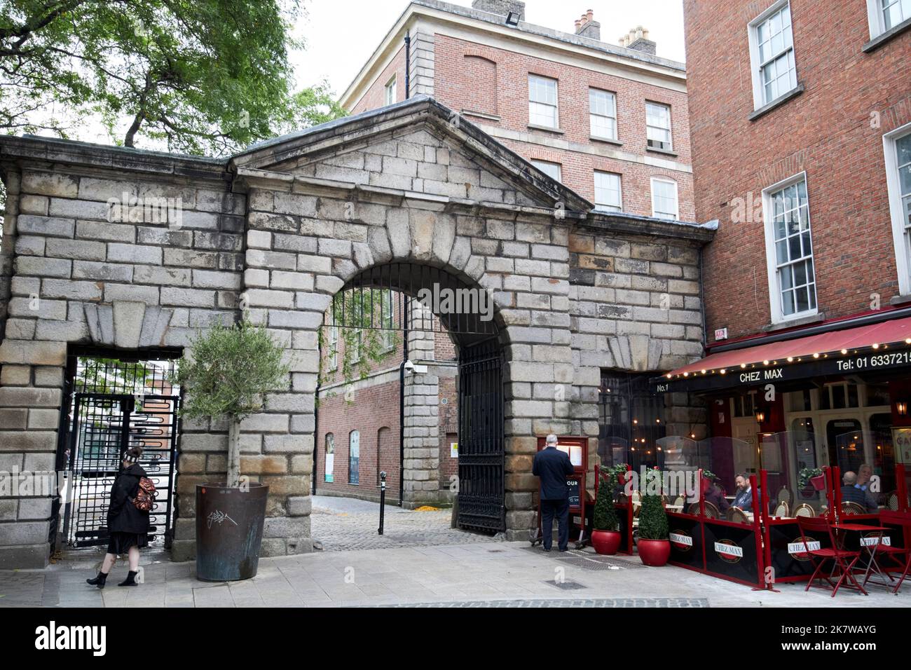 palace street ingresso pedonale al castello di dublino dublino repubblica d'irlanda Foto Stock