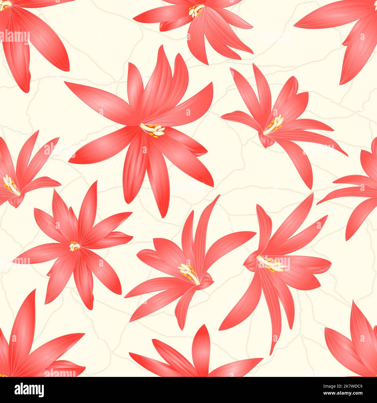 Texture senza cuciture Cactus pasquale con fiori tropicali succulente crepe nella porcellana vintage vettore illustrazione Illustrazione Vettoriale