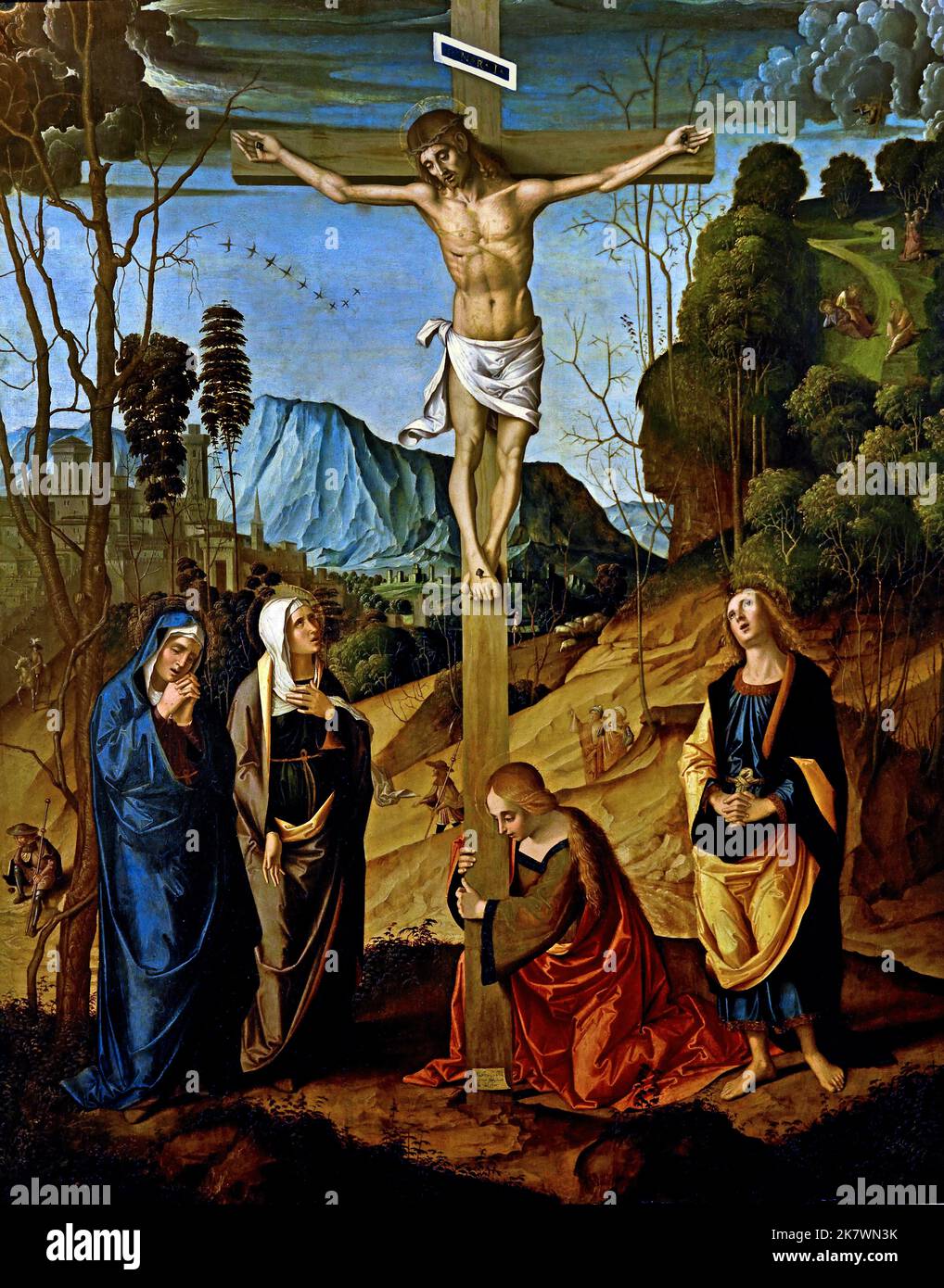 Crocifissione 1500 Marco Palmezzano 1459-1539 Italia Italiano Foto Stock