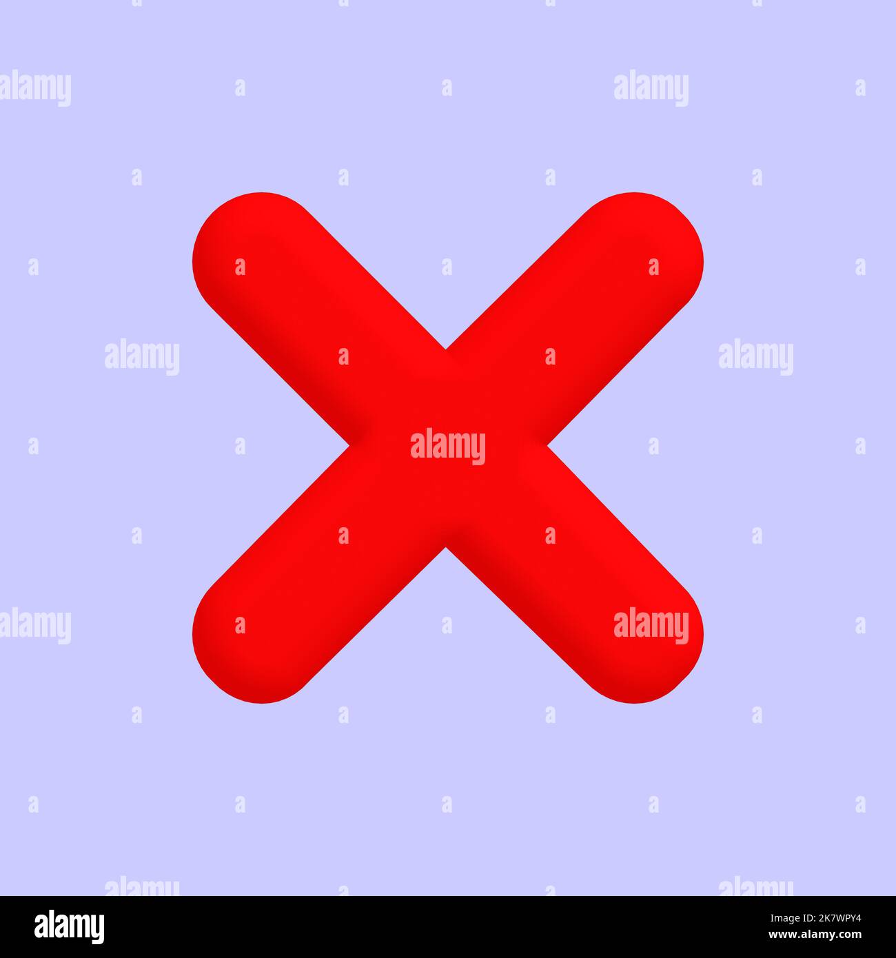 Icona con segno di spunta. Isolato su blu. Rendering 3D. Foto Stock