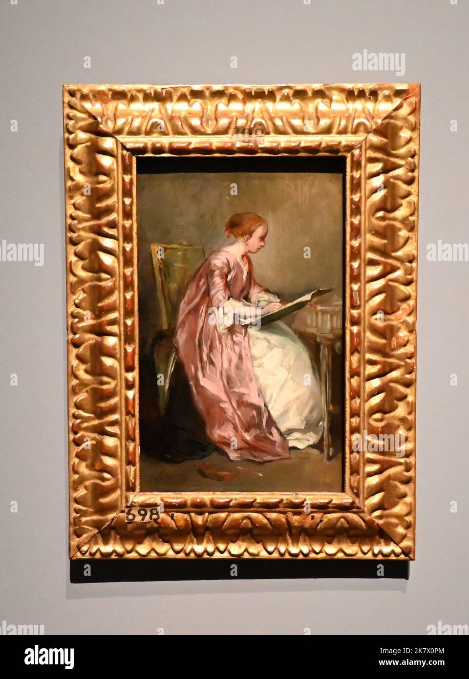 La prima mostra britannica ideata intorno al ritratto di Eva Gonzalès (1870) di Édouard Manet (1832-1883). Il dipinto, acquisito da Hugh Lane, è stato del 20th ° secolo considerato come il più famoso dipinto francese moderno nel Regno Unito e in Irlanda. Questa è la prima di una nuova serie di mostre "Discover" che verranno allestite nella Sunley Room della National Gallery per esplorare i dipinti più noti della collezione attraverso una lente contemporanea. La mostra prende come obiettivo il ritratto di Manet di Eva Gonzalès (1849–1883), con l’obiettivo di presentare nuove prospettive sulle donne artisti ... Foto Stock