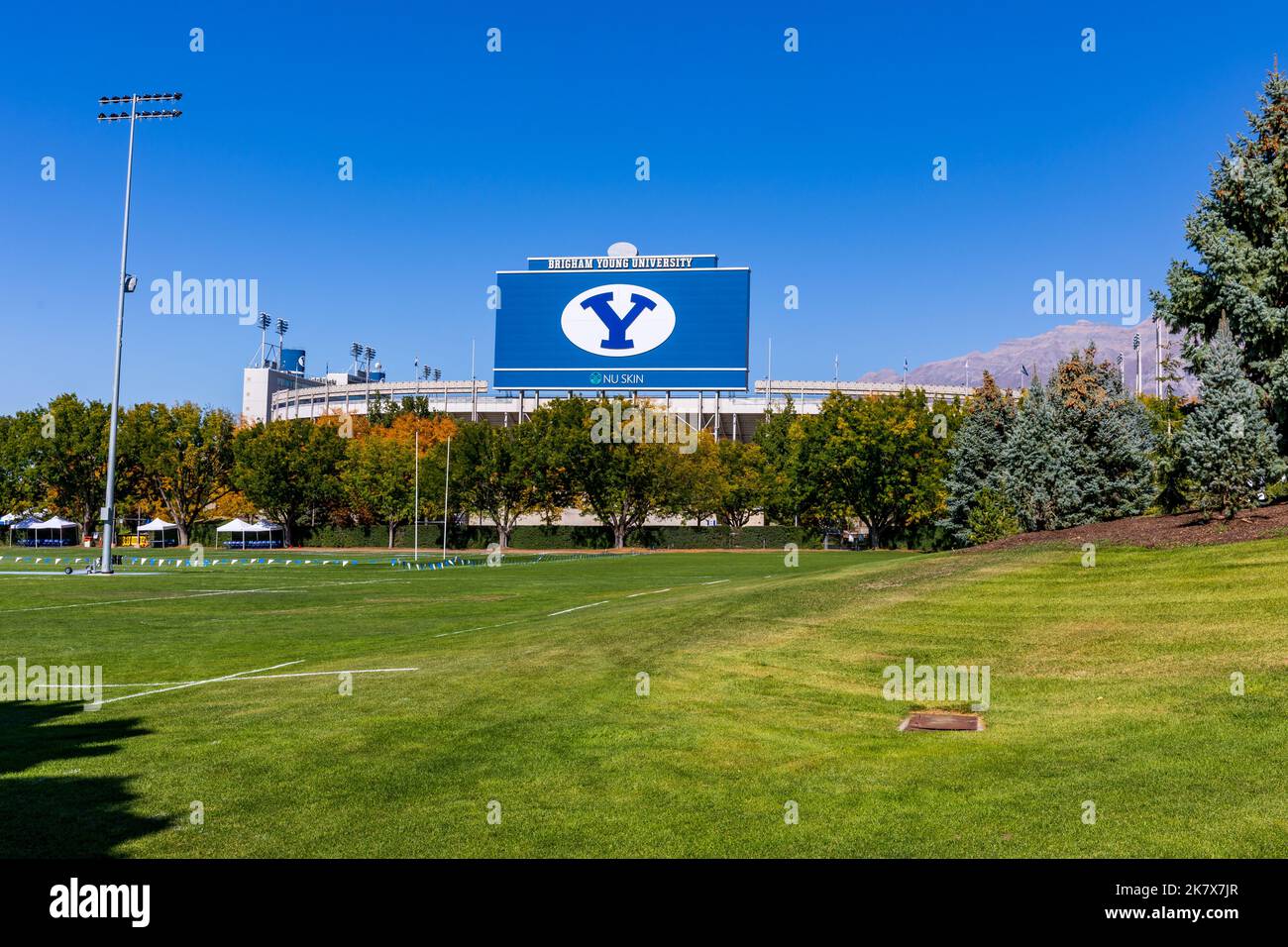 Provo, UT - 14 ottobre 2022: Stadio Lavell Edwards nel campus della Brigham Young University, BYU, a Provo, Utah Foto Stock