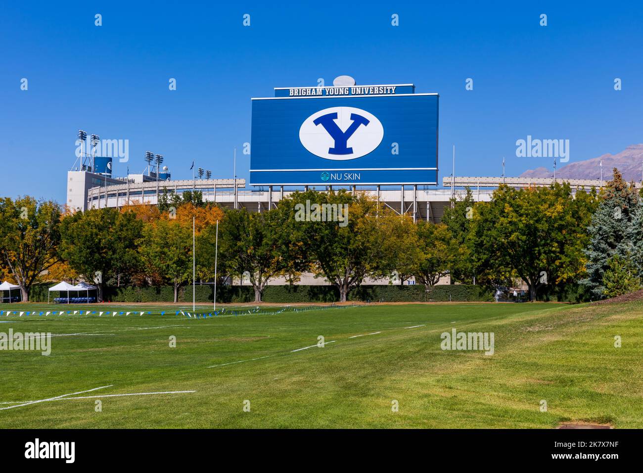 Provo, UT - 14 ottobre 2022: Stadio Lavell Edwards nel campus della Brigham Young University, BYU, a Provo, Utah Foto Stock