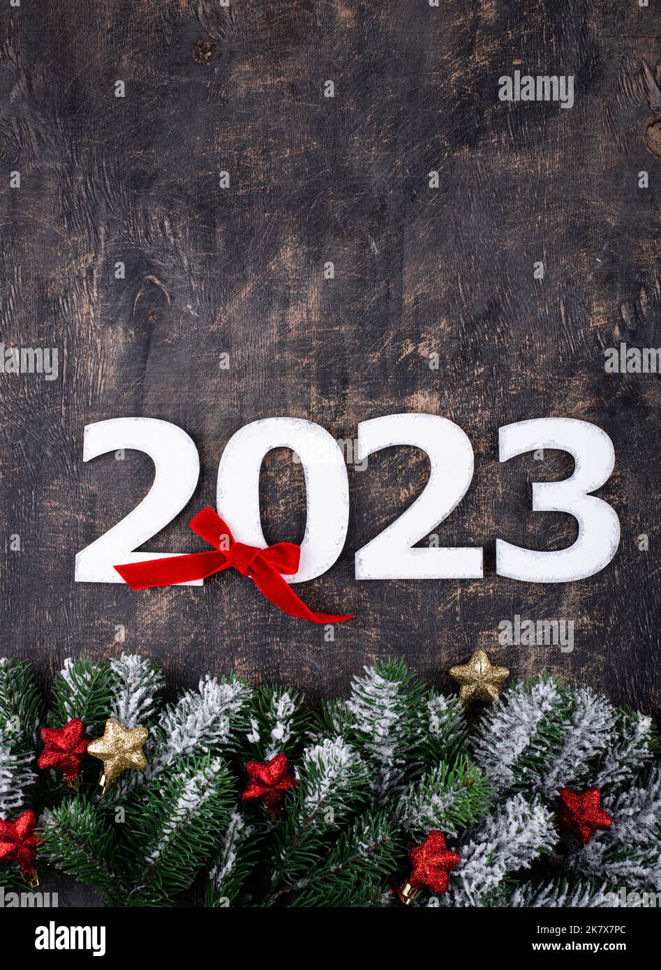 2023 composizione di Capodanno e Natale Foto Stock