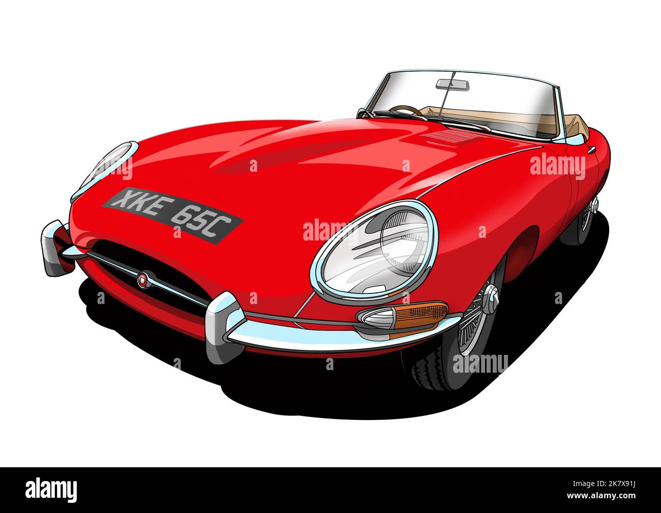 roadster jaguar e-type Foto Stock