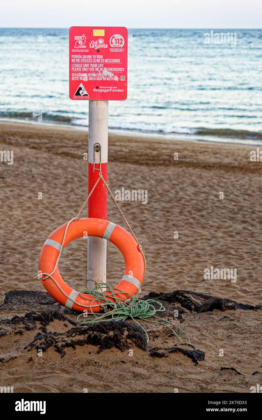 Spiaggia di Puerto del Carmen - Lanzarote - Isole Canarie in Spagna Foto Stock