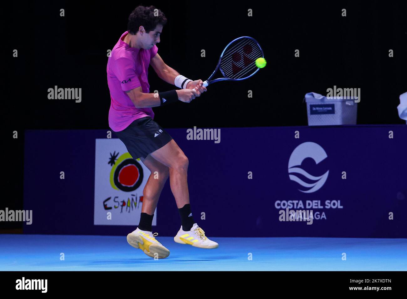Anversa, Belgio. 19th Ott 2022. Jaume Munar spagnolo ha mostrato in azione  durante il gioco maschile di singolare 1/8 finali tra Munar spagnolo e  Nishioka giapponese al torneo europeo Open Tennis ATP,