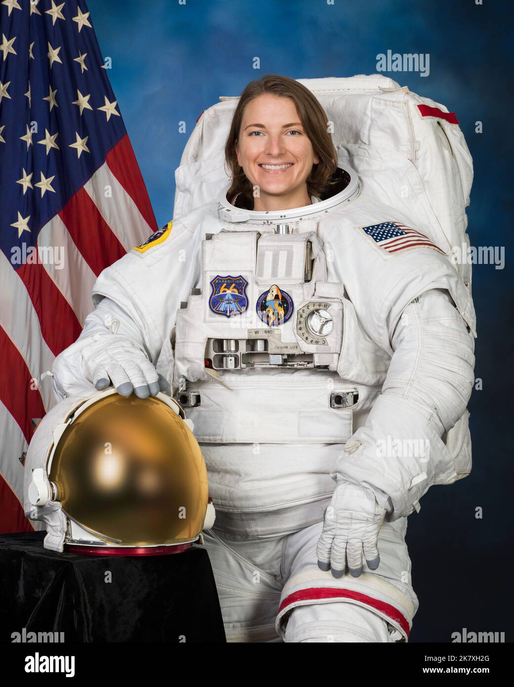 Ritratto ufficiale della NASA dell'astronauta Kayla Barron Foto Stock