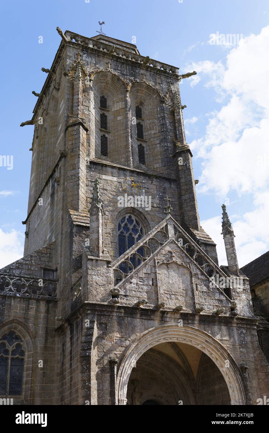 Chiesa a Locronan, Bretagna, Francia Foto Stock