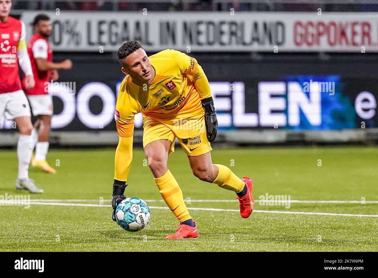 ROTTERDAM, PAESI BASSI - 19 OTTOBRE: Il portiere Romain Matthys di MVV durante la partita di Toto KNVB Beker tra Excelsior Rotterdam e MVV Maastricht allo stadio Van Donge & De Roo il 19 ottobre 2022 a Rotterdam, Paesi Bassi (Foto di René Nijhuis/Orange Pictures) Foto Stock