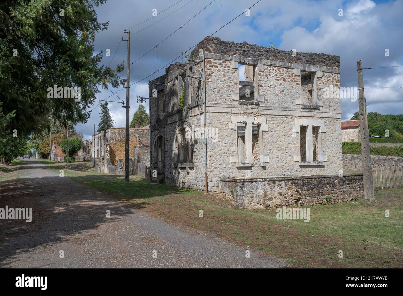 Il villaggio di Oradour-sur-Glane, Haute-Vienne, Francia, il sito di una atrocità nazista in tempo di guerra Foto Stock