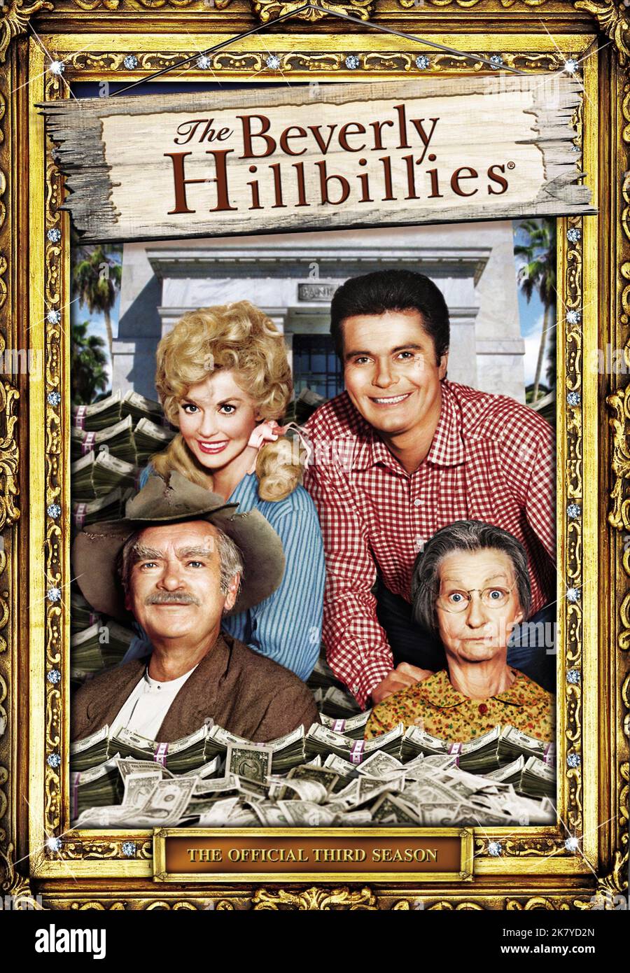 Buddy Ebsen, Donna Douglas, Max Baer Jr & Irene Ryan Poster Television: The Beverly Hillbillies (serie TV) personaggi: Jed Clampett, Elly May Clampett, Jethro Bodine, Daisy Moses USA 1962-1971, 26 settembre 1962 **AVVERTENZA** questa fotografia è esclusivamente per uso editoriale ed è copyright di CBS e/o del fotografo assegnato dalla Film o dalla Production Company e può essere riprodotta solo da pubblicazioni in concomitanza con la promozione del film di cui sopra. È richiesto un credito obbligatorio a CBS. Il fotografo deve essere accreditato anche quando è noto. Nessun uso commerciale può essere concesso senza scrittura Foto Stock