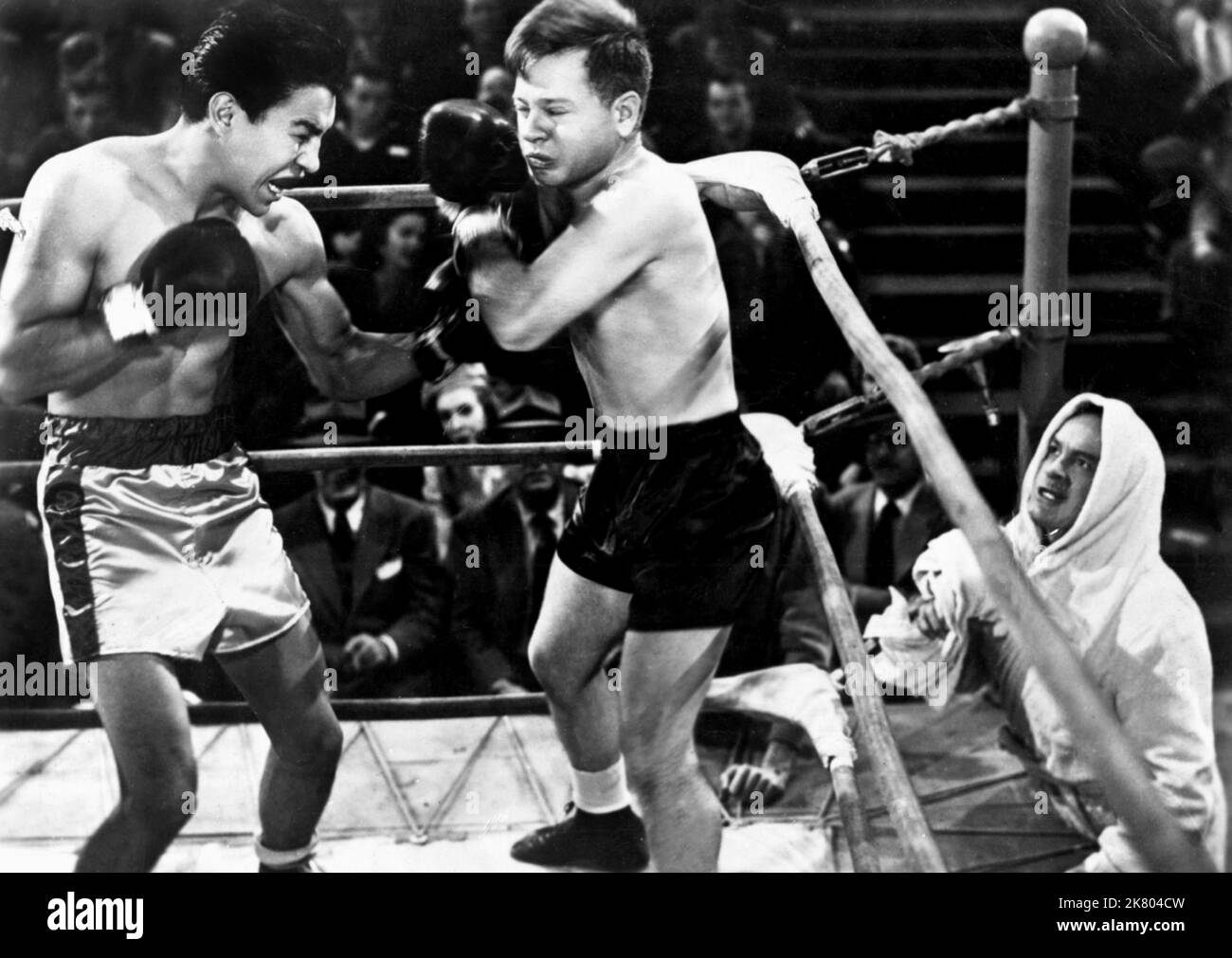Jack Dempsey, Mickey Rooney & Bob Hope Film: OFF Limits; poliziotti militari (USA 1952) personaggi: Jack Dempsey,Herbert Tuttle & Wally Hogan / Titel Auch: 'Eintritt verboten' regista: George Marshall 30 dicembre 1952 **AVVERTENZA** questa fotografia è solo per uso editoriale ed è copyright delle IMMAGINI DI PRIMARIA IMPORTANZA e/o del fotografo assegnato dalla Film o dalla Production Company e può essere riprodotta solo da pubblicazioni in concomitanza con la promozione del film di cui sopra. È richiesto un credito obbligatorio per LE FOTO DI PARAMOUNT. Il fotografo deve essere accreditato anche quando è noto. Nessuna commercio Foto Stock
