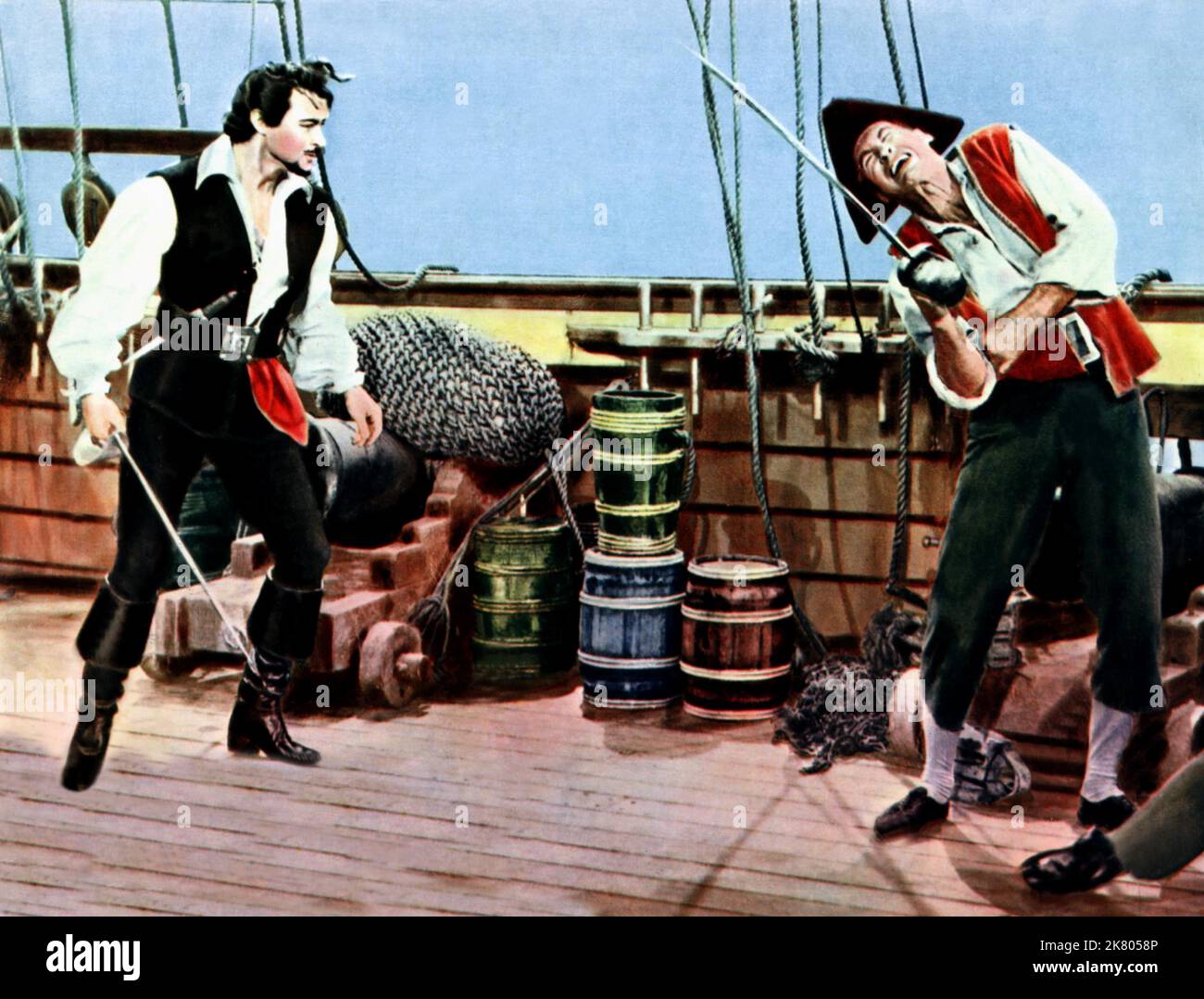 Anthony Dexter Film Captain Kidd and the Slave Girl (1959) personaggi: Capitano William Kidd regista: Lew Landers 20 May 1954 **WARNING** questa fotografia è solo per uso editoriale ed è copyright di EDWARD SMALL PRODUCTIONS e/o The Photographer assegnato dalla Film or Production Company e può essere riprodotta solo da pubblicazioni in concomitanza con la promozione del suddetto Film. È richiesto un credito obbligatorio a EDWARD SMALL PRODUCTIONS. Il fotografo deve essere accreditato anche se conosciuto. Nessun uso commerciale può essere concesso senza l'autorizzazione scritta di The Film Company. Foto Stock