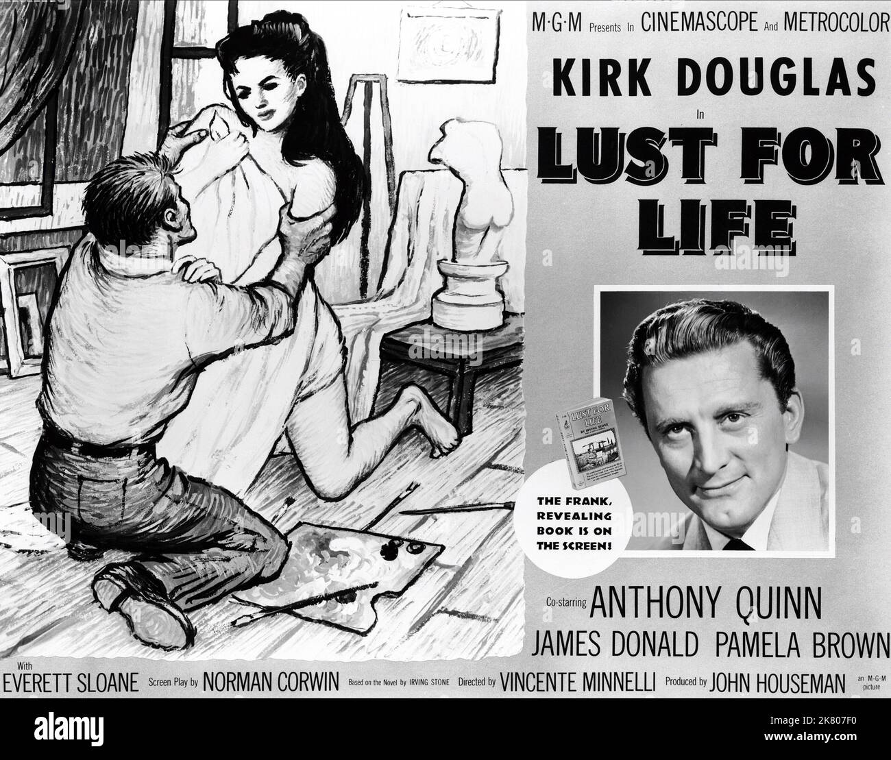 Kirk Douglas Film Lust for Life (USA 1956) personaggi: Vincent Van Gogh regista: Vincente Minnelli 15 settembre 1956 **ATTENZIONE** questa fotografia è ad uso esclusivamente editoriale ed è copyright della MGM e/o del fotografo assegnato dalla Film o Production Company e può essere riprodotta solo da pubblicazioni in concomitanza con la promozione del suddetto Film. È richiesto un credito obbligatorio a MGM. Il fotografo deve essere accreditato anche se conosciuto. Nessun uso commerciale può essere concesso senza l'autorizzazione scritta di The Film Company. Foto Stock