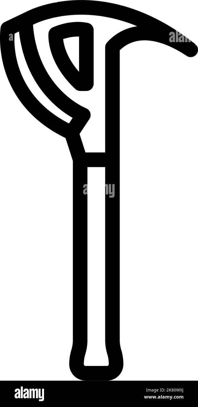immagine vettoriale dell'icona della linea dello strumento dell'ascia in crash Illustrazione Vettoriale