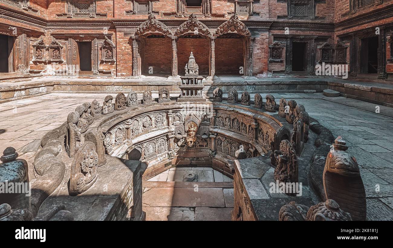 Bagno reale al Museo Patan in Piazza Patan Durbar Foto Stock